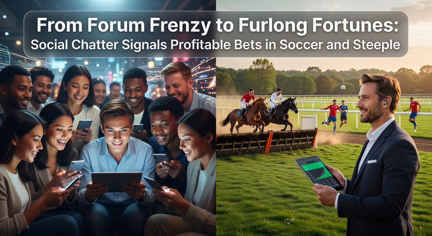 Vibrant online forum threads discussing soccer match predictions and steeplechase horse favorites, with rising comment counts and sentiment indicators