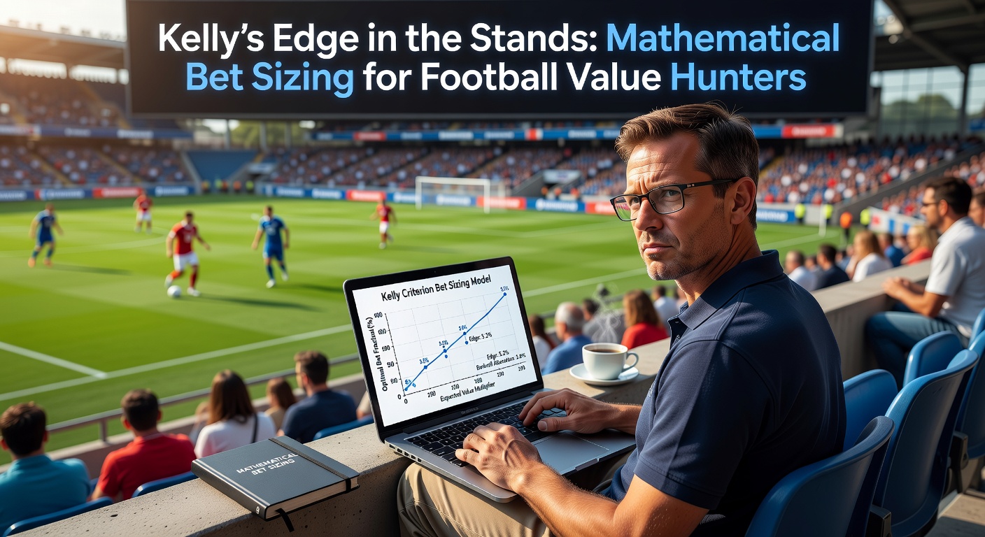 Graph showing Kelly Criterion bet sizing curves applied to football match odds, highlighting optimal stakes for value bets