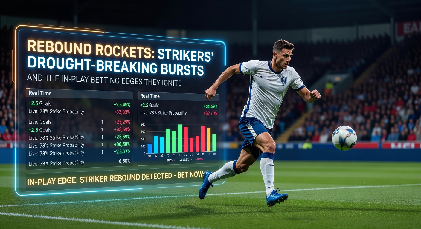 A soccer striker celebrating a goal after a long drought, fist pumping amid team mates rushing in