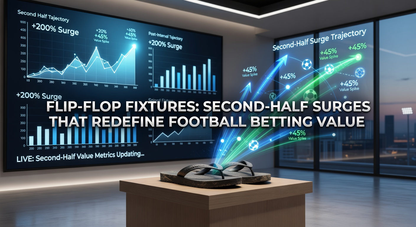 A dynamic football match showing a team surging in the second half, with players celebrating a late goal amid a packed stadium under floodlights