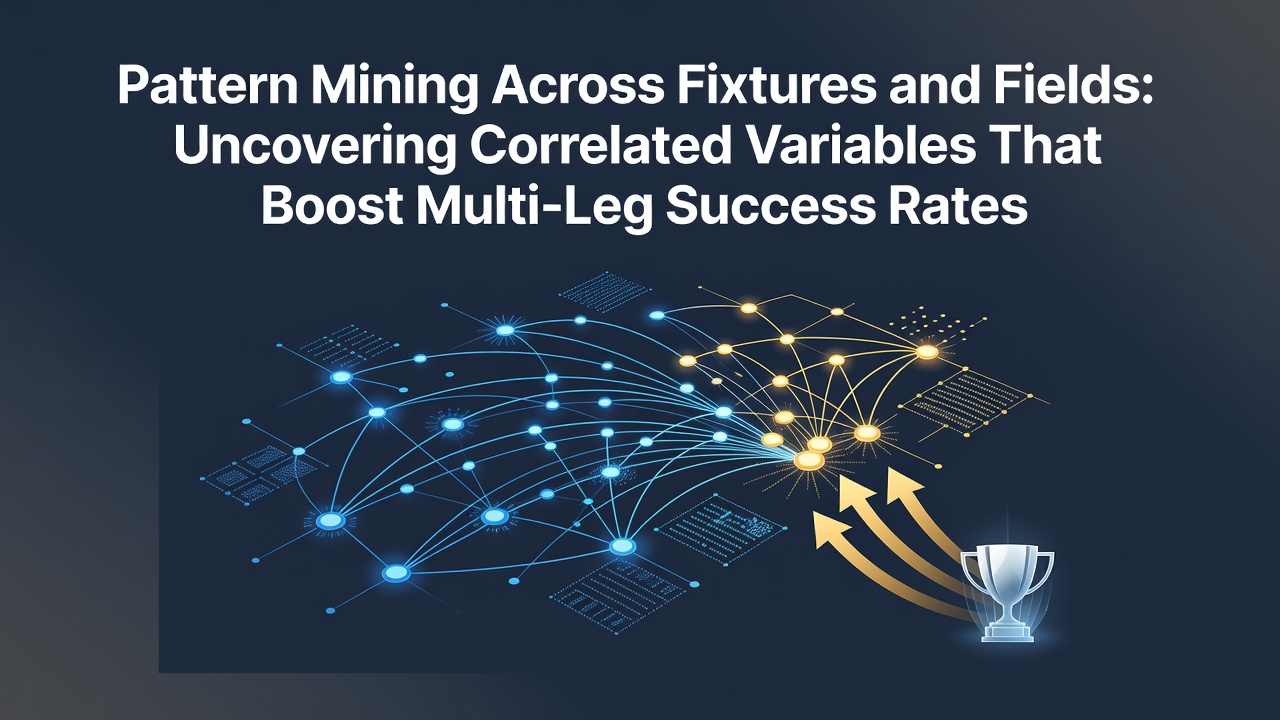 Data visualization showing correlated variables between soccer fixtures and racing fields for multi-leg betting patterns