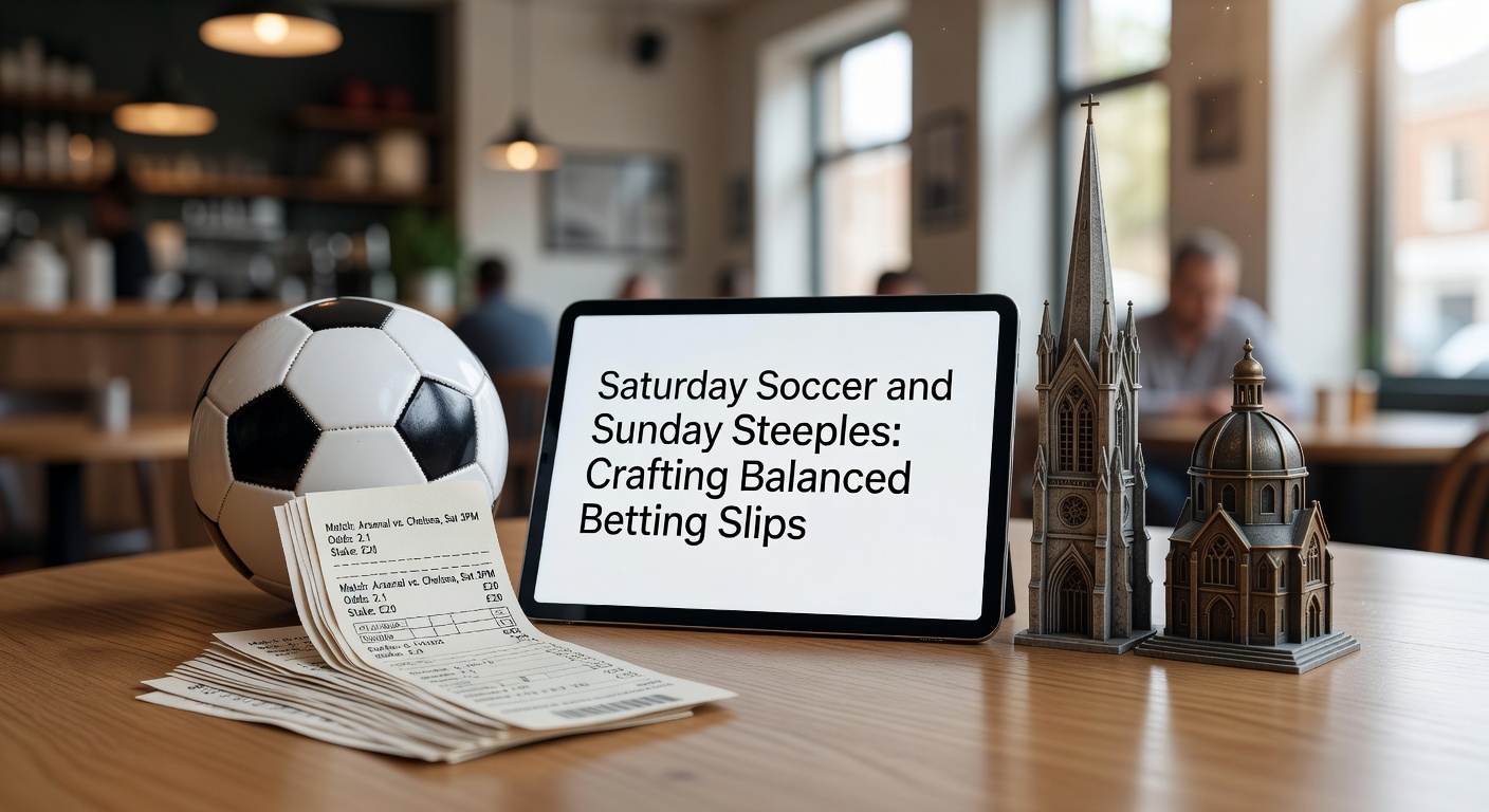 Vibrant scene of a soccer match on Saturday afternoon transitioning to steeplechase horses jumping hurdles on Sunday, symbolizing balanced weekend betting opportunities