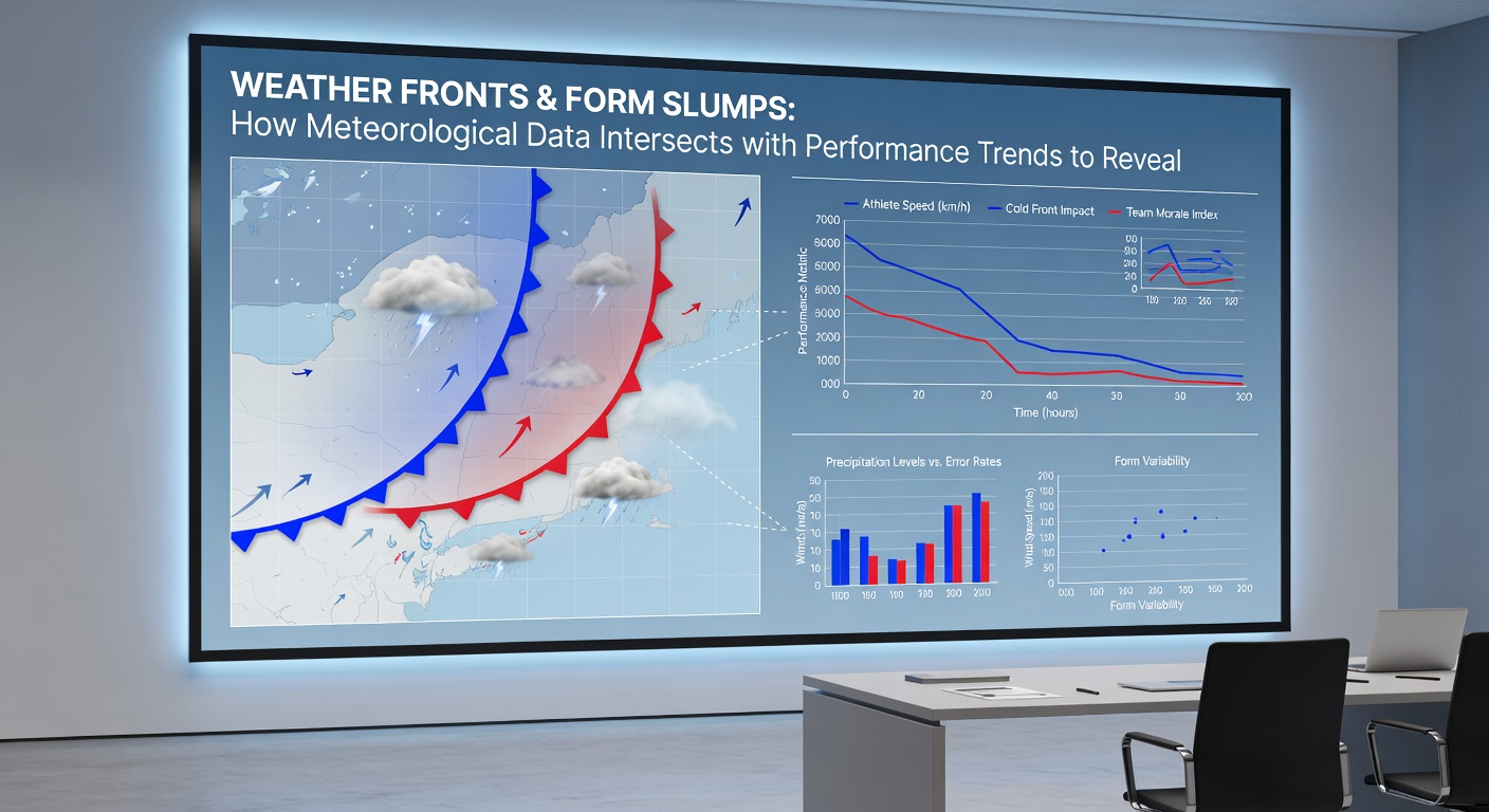 Infographic showing correlation between weather variables and betting market movements in racing and football
