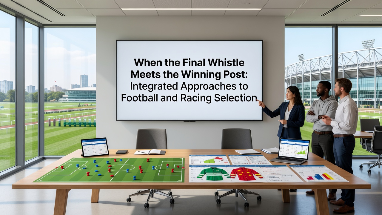Data dashboard displaying overlapping football statistics and horse racing form indicators